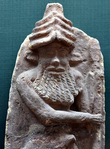 Enkidu, Gilgamesh's friend. From Ur, Iraq, 2027-1763 BCE. Iraq Museum.